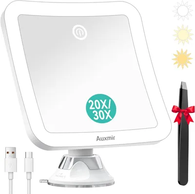 Immagine prodotto di Specchio ingranditore 30x con ventosa - Ricaricabile tramite USB