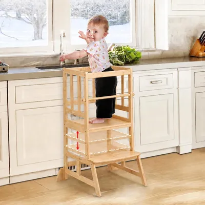 Productafbeelding van Omgoods - Montessori Leer Toren van Hout voor Kinderen