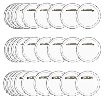 30 transparente DIY-Buttons 60 mm mit Sicherheitsnadel, ohne Buttonmaschine