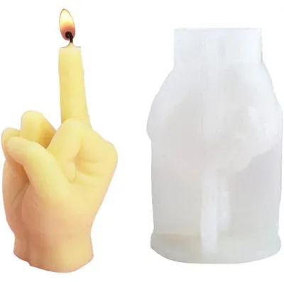 Productafbeelding van 3D siliconen mal voor het maken van kaarsen, hars, zeep, fondant, hand- en vingervorm, 1 stuk