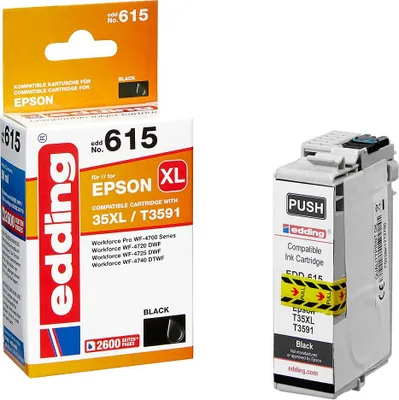 Immagine prodotto di edding 18-615 edding EDD-615  schwarz Druckerpatrone kompatibel zu EPSON 35XL / T3591XL