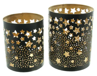 Produktbild von Windlicht Sternenregen, 2er Set, Ø 10 x 12 cm, Ø 11 x 15 cm