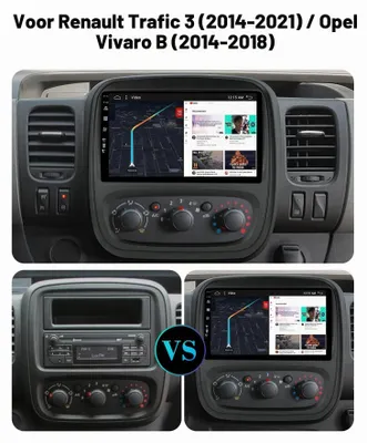 Immagine prodotto di Autoradio 9 pollici 2 DIN Android 14 - 6GB di RAM, 128GB di memoria interna - 4x50W, DSP - CarPlay e Android Auto wireless - Compatibile con Renault Trafic e Opel Vivaro