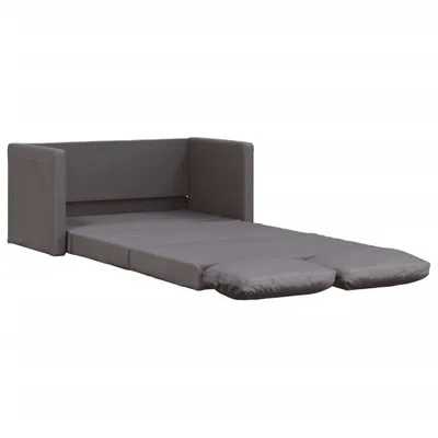 Produktbild von Bodensofa mit Schlaffunktion Grau 112x174x55 cm Kunstleder