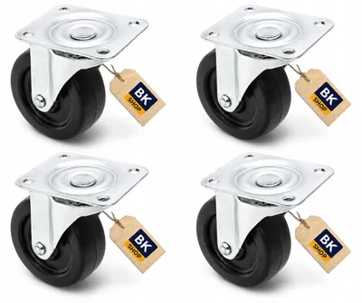 Produktbild von BKshop Lenkrollen Set Ø50mm 120kg Schwarz Möbel 4 Stück
