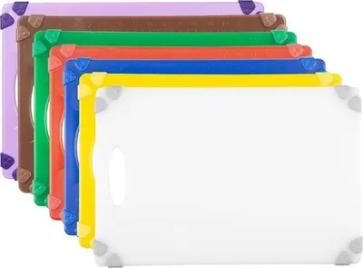 Produktbild von Hygiplas Gewerbe-Rutschfeste Schneidebrett-Set 458x306x12mm (7 Stück)