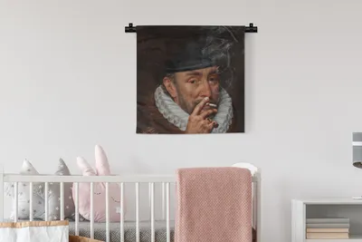 Produktbild von MuchoWow® Wandteppich Wandbehang Wilhelm von Oranien - Kunst - Rauchen 60x60 cm Tapisserie Dekoration Wandtuch - Dekorationen - Wand Decke