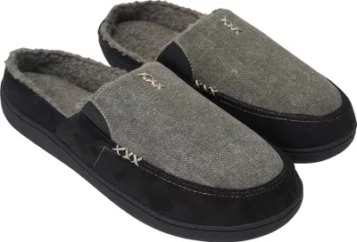 Image de Keanu - Pantoufles pour hommes, Tweed, à enfiler TC352 (43 EU - 44,5 EU) (Noir/Gris)