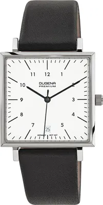 Produktbild von Dugena Herren-Armbanduhr 7000142 Dessau Carrée, Quarz, Edelstahl, Leder, 5 bar