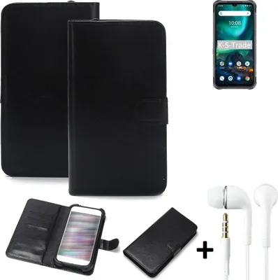 Produktbild von K-S-Trade Wallet Case Handyhülle kompatibel mit UMIDIGI Bison 2021 Schutzhülle Flip cover Flipstyle Tasche Hülle Flipcover Slim Bumper schwarz + in