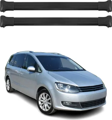Produktbild von Dachträger Gepäckträger für VW Sharan 2010-2025 Relingträger Alu Schwarz 2x