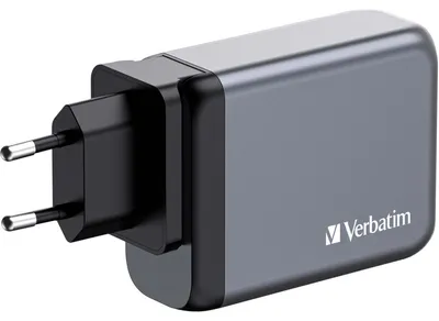 Immagine prodotto di Caricabatterie Verbatim GaN 100W, 1x USB-A, 3x USB-C (grigio, PD 3.0, QC 3.0)