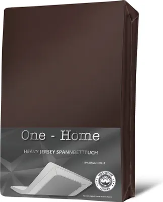 A product shot of a folded brown fitted sheet, likely packaged.