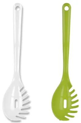 Produktbild von Spaghettilöffel weiß/apfelgrün 31 cm EUROHOME® – aus Kunststoff, 5,5x7x31cm – für die leckeren Spaghetti verwenden