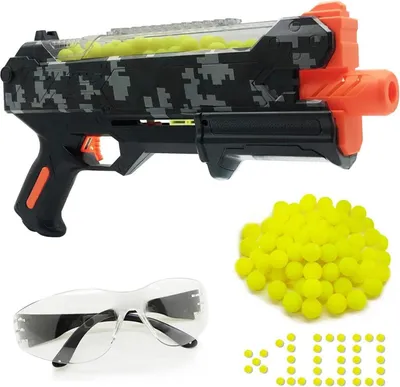 Obrázok produktu pre 100-ranová blasterová pištoľ s okuliarmi pre chlapcov a dievčatá, kompatibilná so šípkami Nerf Hyper Rounds, jednoduché nabíjanie
