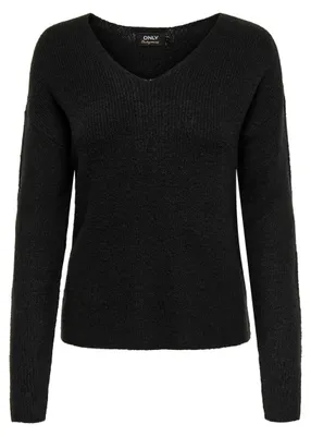 Produktbild von ONLY Damen ONLCAMILLA V-Neck L/S Pullover KNT 15204588, Schwarz,S