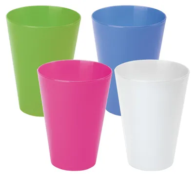 Produktbild von Juypal Trinkbecher - 4x - weis - Kunststoff - 430 ml - wiederverwendbar
