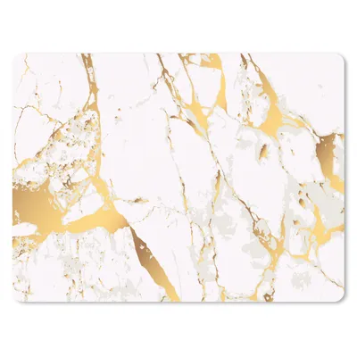 Produktbild von MuchoWow® Mauspad Mousepad Marmor - Gold - Weiß - Chic 23x19 cm - Mousepads - Maus Mat - Pad - Mausunterlage - Schreibtischunterlage - Mauspad