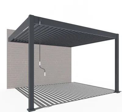 Produktbild von Weide Deluxe | Wand Pergola | Voll Aluminium | 3 x 3,6 M | Lamellendach anthrazit