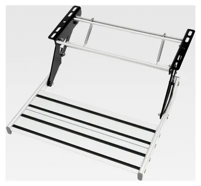 Produktbild von Klappbare Trittstufen aus Aluminiumlegierung für Wohnmobile und Wohnwagen, rutschfest, geeignet für Wohnmobile, Reiseanhänger und Lkw
