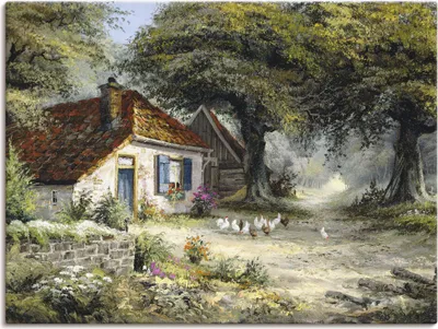 Produktbild von ARTland Leinwandbild Märchenhaftes Ferienhaus Größe: 40x30 cm