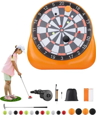 Produktbild von Aufblasbares Fußball-Dartboard Set - Inklusive 4 Kickbällen & 12 Tennispumpe - Outdoor Spielzeug