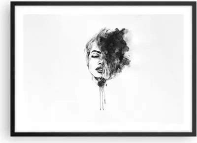 Produktbild von Gerahmtes Poster - Schwarzer Rahmen - Frau Gesicht Abstraktion - 70x50 cm - Wand Bild - Wanddeko - Wandbilder - Kunstposter - Wandposter - Bilderrahmen - Bilder - Kunstdruck - P2BAA70x50-4934