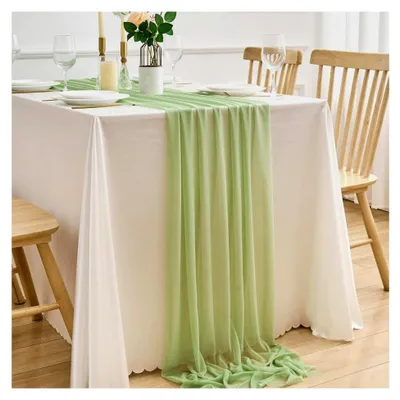 Produktbild von Tischläufer Salbeigrün Chiffon 75 x 300 cm