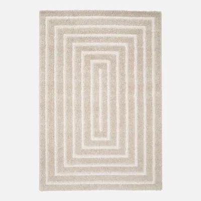 Produktbild von sweeek - Teppich für Indoor mit rechteckigem Muster beige und creme