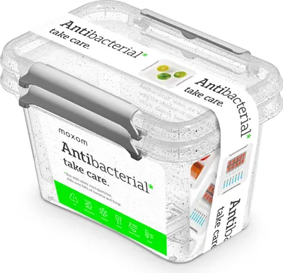 Produktbild von Aufbewahrungsbox Mit Deckel Antibakterielle Für Kühlschrank Organizer 2X 0.65 L