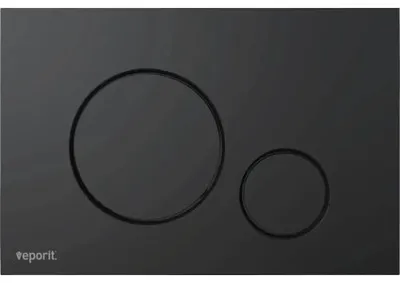 Produktbild von veporit Betätigungsplatte ROUND schwarz matt mit Kippmechanismus für Einwurfschacht, Anti-Fingerprint und Antibakteriell