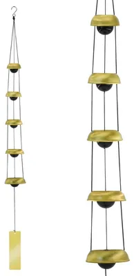 Immagine prodotto di Campana a vento in rame, tempio con 5 campane, decorazione feng shui, ideale per giardino o terrazza