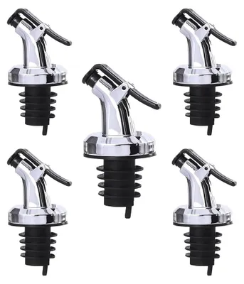 Produktbild von LAYBA Flaschenausgießer Kunststoff Silber glänzend, 5er-Set
