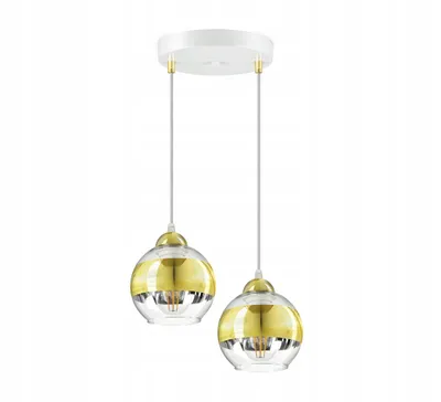 Zdjęcie produktu dla Lampa Sufitowa Żyrandol Biała Złota GLASS EZ2 LED