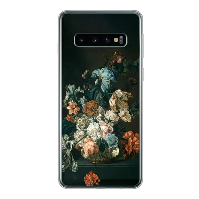 Produktbild von MuchoWow® Handyhülle Schutzhülle Hülle für Samsung Galaxy S10 Stilleben mit Blumen - Alte Meister - Kunst Silikon Softcase Handy Hülle - Handytasche