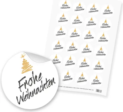 Produktbild von itenga 24x Sticker "Frohe Weihnachten" (Motiv 154)