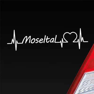 Produktbild von Auto Aufkleber Moseltal Puls Herzschlag mit Ferien Region Motiv 19x5 cm Weiss Matt Sticker Heckscheibenaufkleber