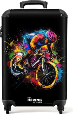 Obrázek produktu pro NoBoringSuitcases.com Příruční kufr z tvrdé skořepiny 55x35x20 cm, 36L, Graffiti Sport: Cyklistický, cestovní kufr se 4 kolečky