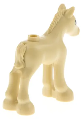 Produktbild von 1x Lego Friends Tier Pferd beige klein Augen weiß Fohlen Stute Hengst 11241pb02