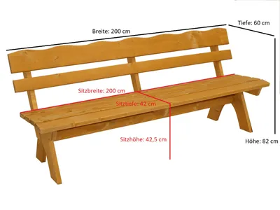 Produktbild von TPFGarden GARTENBANK Drieburg 4-Sitzer 200cm aus Kiefer massiv
