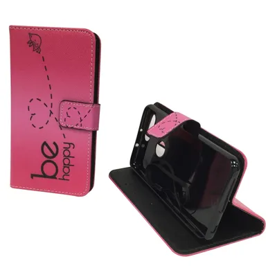 Productafbeelding van Telefoontasje voor Huawei Honor 8, kleur: roze, model: Be Happy