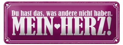 Produktbild von Blechschild Spruch 27x10cm hast was andere nicht mein Herz Dekoration
