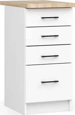 Immagine prodotto di Armadio da Cucina OLIWIA S40 SZ4 Bianco e Color Quercia con 4 Cassetti