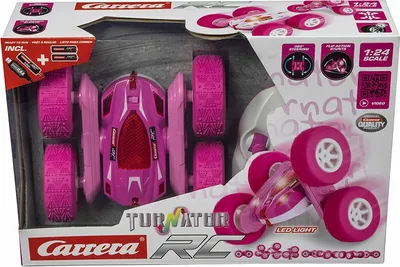 Zdjęcie produktu dla Carrera Mini Carrera Mini Turnator Atom 2.4GHz plastikowy 16x15cm bateria + dob. opakowanie różowe w pudełku 34x23cm