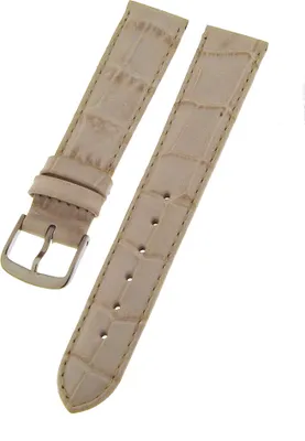 Produktbild von Uhrenarmband Kalbleder LEDER beige 22mm mit Alligator-Struktur