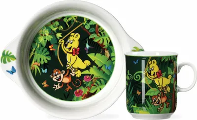Produktbild von Ritzenhoff & Breker Kinderset Haribo Jungle 2-tlg., Porzellan, Grün, 438109