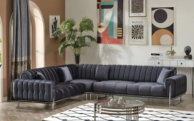 Produktbild von Designer Luxus Ecksofa L Form Textil Wohnzimmer Sofa Polstermöbel
