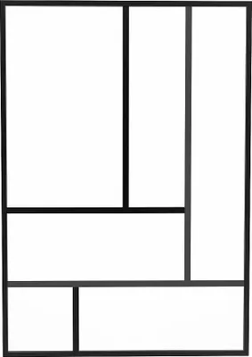 Produktbild von Design Style Glaswand aus pulverbeschichtetem Aluminium 150 x 105 cm - Schwarz - ARTENA