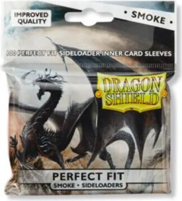 Produktbild von 5 x 100 Dragon Shield - Perfect Fit - 5 x 100 Sideloader inner Card Sleeves - Smoke - Standard Größe (für Pokemon, Magic etc.)