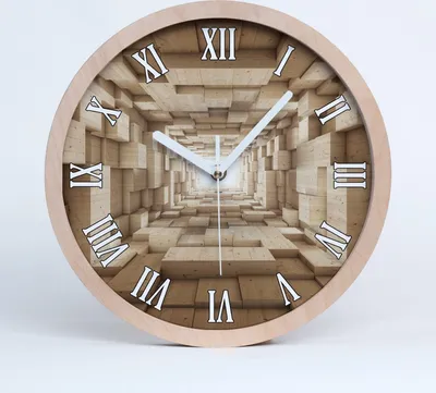 Produktbild von Holzuhr 30fi cm wanduhr - weiße Spitzen - Tunnel